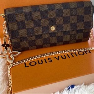 ❤️Damier Ebene Sarah Large Wallet Small Crossbody!